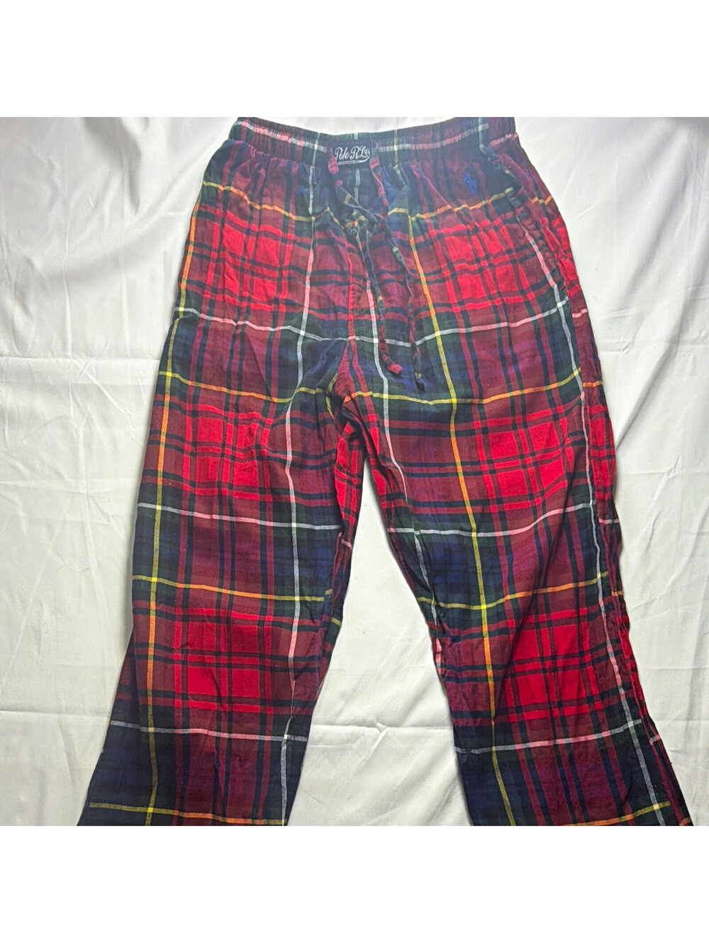 Polo Ralph Lauren Men's Plaid Cotton Pajama Pants Drawstring Elastic Waist S